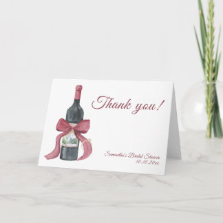 Vino before vows Bridal Shower Thank you Note Card