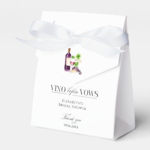 Vino Before Vows Bridal Shower Wine Thank you Favor Box