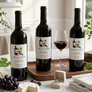 Vino Before Vows Bridal Shower Wine Thank you Label