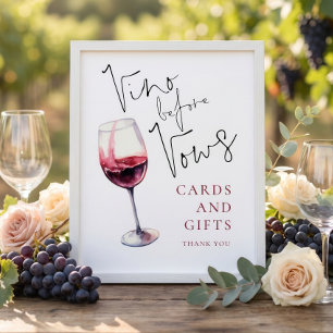 Vino Before Vows Cards Gifts Bridal Shower Sign