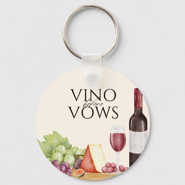 Vino before Vows Charcuterie Board Bridal Shower Keychain (Front)