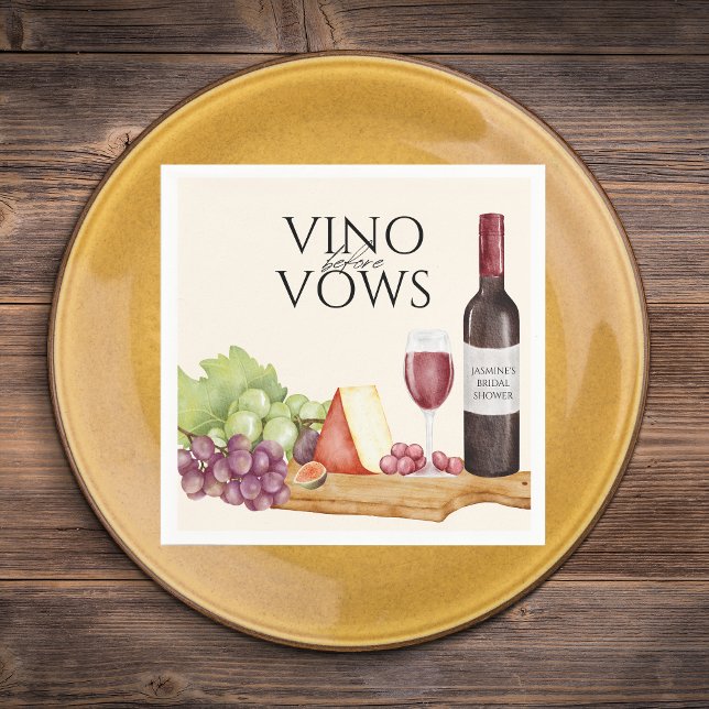 Vino before Vows Charcuterie Board Bridal Shower Napkin (Creator Uploaded)