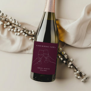 Vino Before Vows Chic Wine Bridal Shower Label