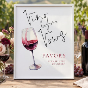 Vino Before Vows Favours Bridal Shower Sign