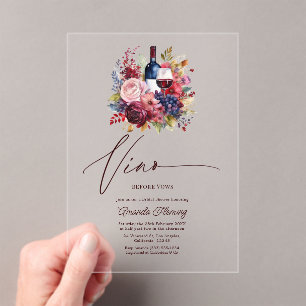 Vino Before Vows Floral Invitation de Fiançailles
