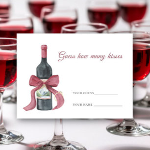 Vino before vows How many kisses bridal game Enclosure Card