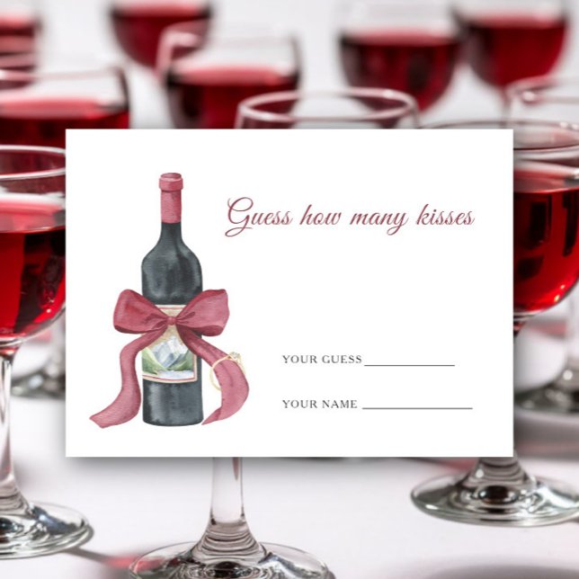 Vino before vows How many kisses bridal game Enclosure Card (Creator Uploaded)