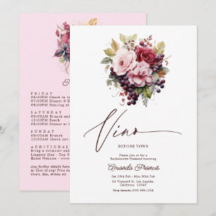 Vino Before Vows Invitation Florale pour Enterreme