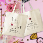 Vino Before Vows Maid of Honour Bachelorette Party Tote Bag<br><div class="desc">Vino Before Vows Maid of Honour Name Bachelorette Party. Vino before Vows on the front and Maid of Honour on the back are in a set elegant script - other roles are also available in this collection. The rest of the text you can easily personalise.</div>