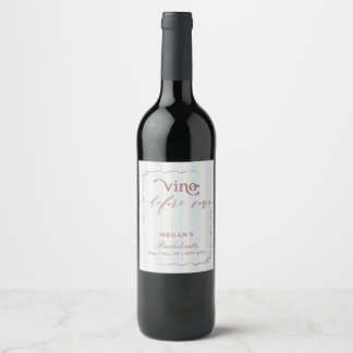 Vino before Vows Script Bachelorette Party Wine Label