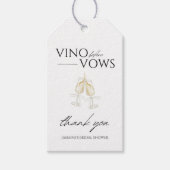 Vino before Vows White Floral Bridal Shower Gift Tags (Front)