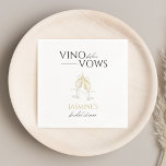 Vino before Vows White Floral Bridal Shower Napkin<br><div class="desc">The Vino before Vows White Floral Bridal Shower Napkins are the perfect addition to your bridal shower table setting. These napkins feature a white floral design with a subtle touch of wine glass illustration, making them the perfect addition to your bridal shower decor. These napkins are made of high-quality, absorbent...</div>