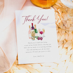 Vino Before Vows Wine Bridal Shower Thank You Card