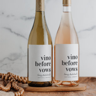 Vino Before Vows Wine Country Bachelorette Party Label