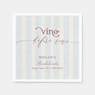 Vino before Vows Wine Country Bachelorette Party Napkin