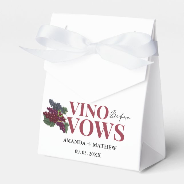 Vino before vows WIne Tasting bridal shower Favor Box (Front Side)