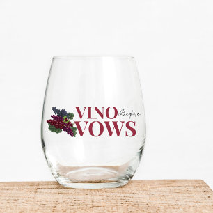 Vino before vows WIne Tasting bridal shower Stemless Wine Glass