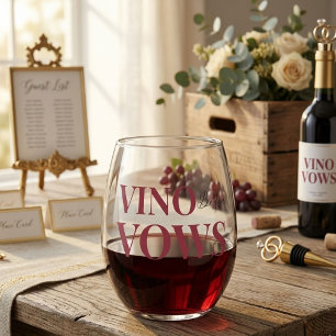 Vino before vows WIne Tasting bridal  Stemless Wine Glass