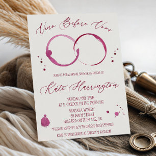 Vino Before Vows, Wine, Wine Stains, Bridal Shower Invitation