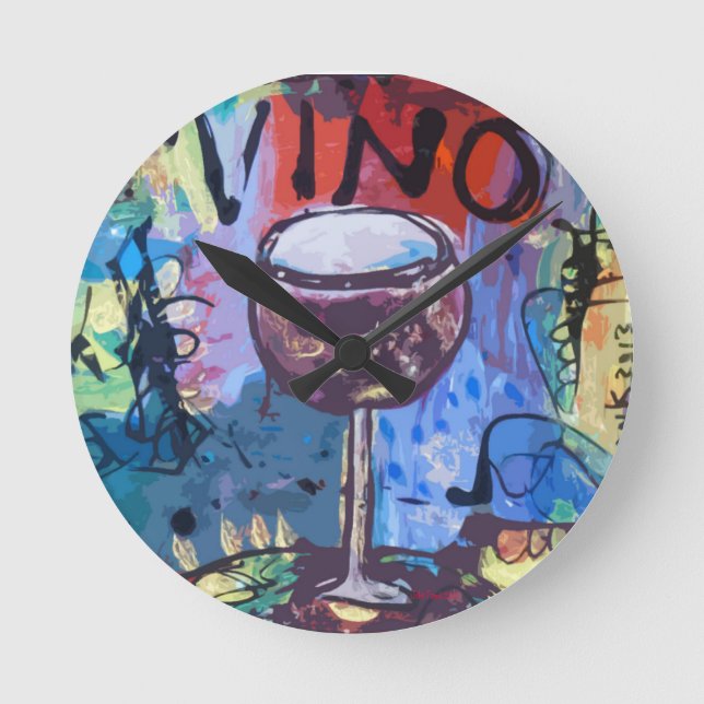Vino Blues Round Clock (Front)