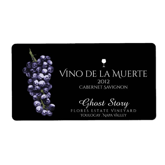 vino de la muerte wine label (Front)