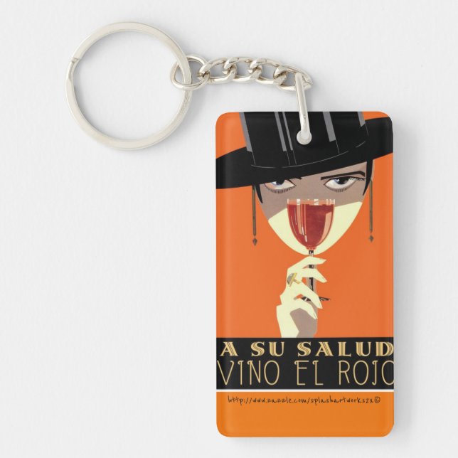 "Vino El Rojo" Keychain (Front)