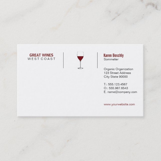 Vino (grid format) business card (Front)