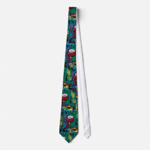 VINO Red Wine Large Print Tie