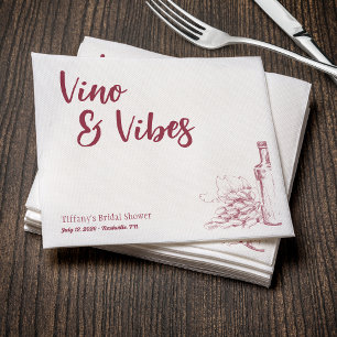 Vino & Vibes Bridal Shower Napkin
