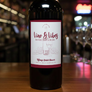 Vino & Vibes Bridal Shower Wine Label