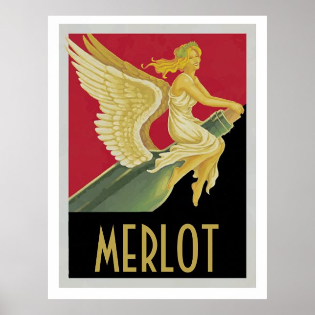 Vino- Wine Merlot Posters,  personalize Poster (Front)