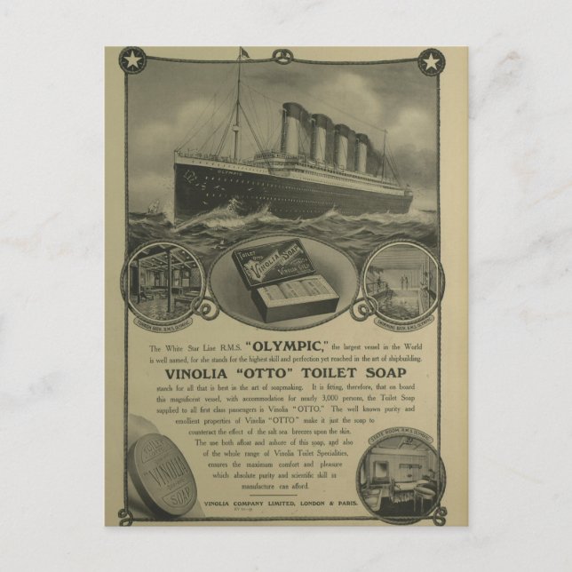 Vinolia Otto Toilet Soap advert Postcard (Front)