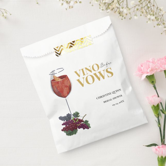 Vinow before vows WIne Tasting bridal shower Favour Bag (Sealed)