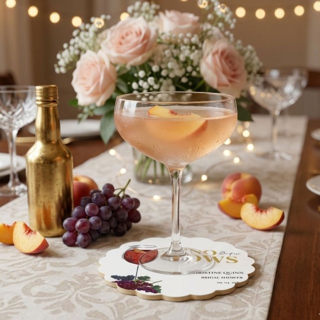 Vinow before vows WIne Tasting bridal shower Paper Coaster (Creator Uploaded)