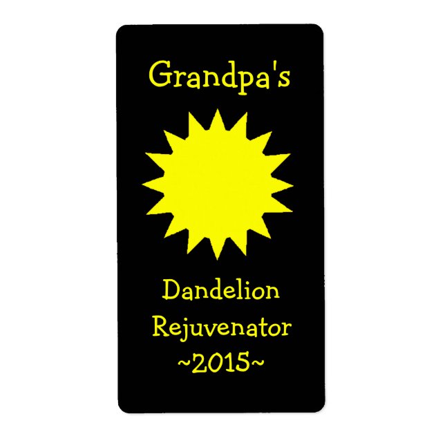 Vins de Dandelion maison Étiquettes (Devant)