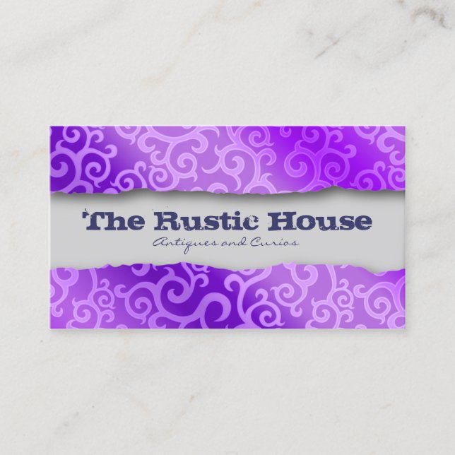 Vins de Swirl Violet Motif Carte de visite (Devant)