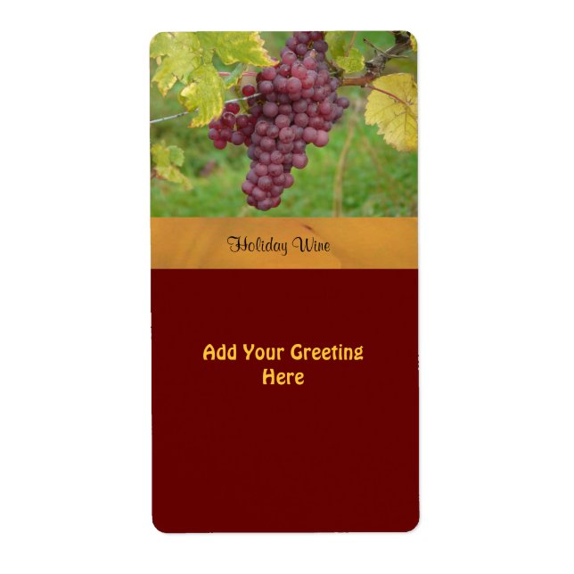 Vins de vacances Étiquette aux raisins rouges (Devant)