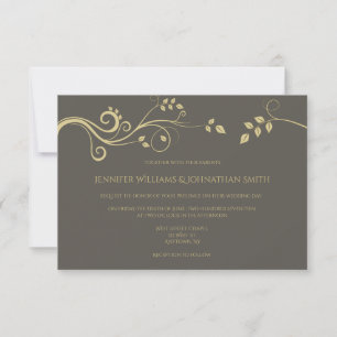 Vins d'or moderne invitations de mariage