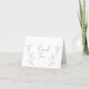 Vins et fleurs roses Carte de remerciements