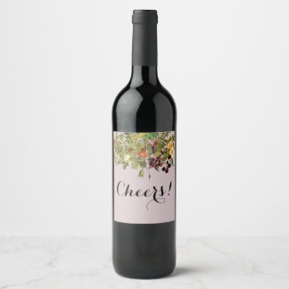 Vins floraux de bois Étiquette avec Blush