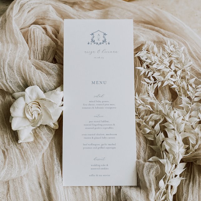 Vins intemporels Mariage Crest Menu et Merci (Créateur téléchargé)