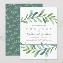 Vins modernes Faire-part de mariage botanique