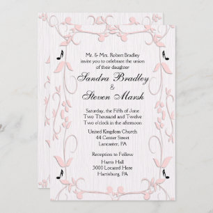 Vins roses et notes musicales Faire-part de mariag