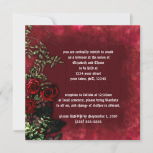 Vins roses Invitation gothique Mariage
