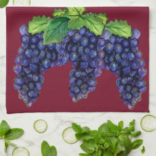 Vins rouges Pinot Raisins Art Décor Serviettes de