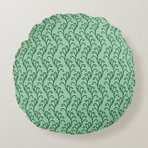 Vins Tourbillonnant verts Coussin rond