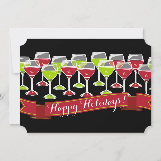 Vins verts rouges Vins de Noël Carte de vacances (Devant)