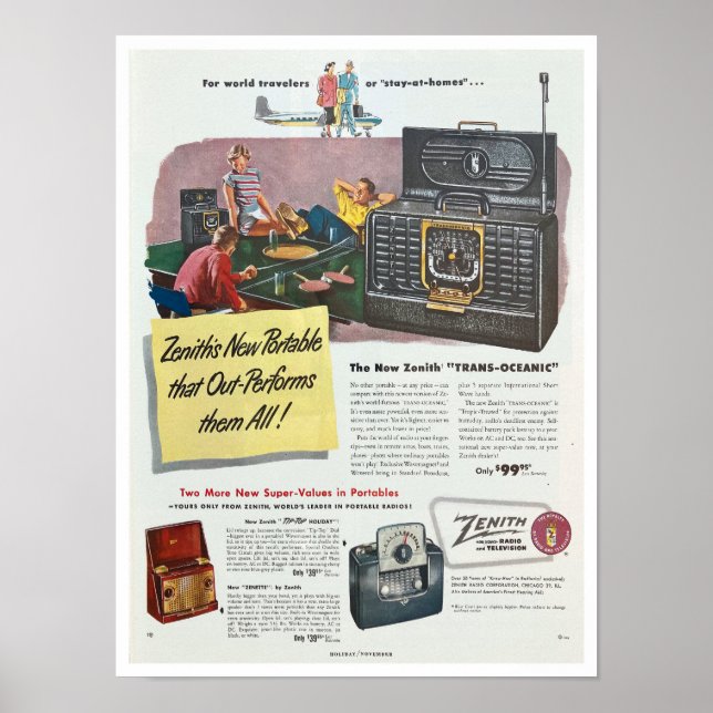 VINT 'RECYCLED ART' PRINT MAGAZINE RADIO AD 1950 (Front)