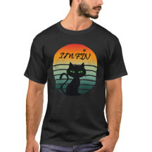 Vintag chat Je suis fin drôle Black Cat T-Shirt
