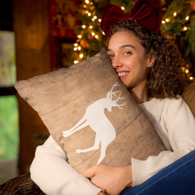 Vintaga Beauty Wood & Deer  Lumbar Pillow (Creator Uploaded)